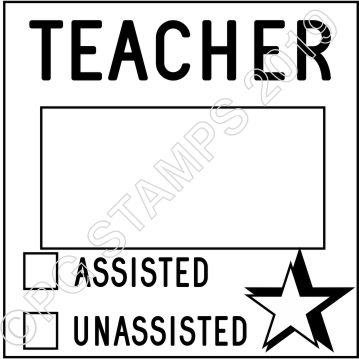 SQUARE DATER 3 - TEACHER ASSISTANCE STAMP