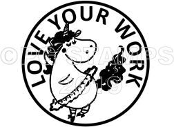 CIRCULAR 24 - Motivational Unicorn -Love your work- teacher stamp