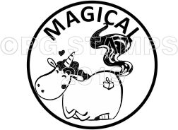 CIRCULAR 30 - Motivational Unicorn -Magical- teacher stamp