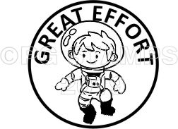CIRCULAR 33 -Motivational Astronaut -Great Effort- Teacher Stamp