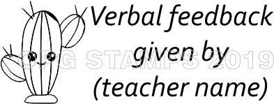 CACTUS 4 - Personalised Verbal Feedback teacher stamp