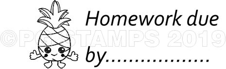 PINEAPPLE 19 - Homework due by teacher stamp