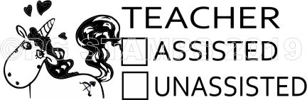 UNICORN 14 - Teacher Assisted/Unassisted stamp