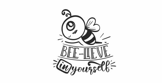 BEE 19 Motivational Bee-Lieve In Yourself teacher stamp