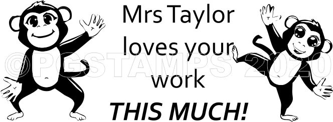 MONKEY 18 Personalised Love Your Work This Much - Teacher Stamp