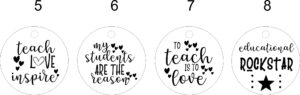 KEYRINGS with TEACHER QUOTES
