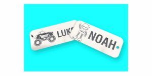 PERSONALISED NAME TAGS/KEY RING with image